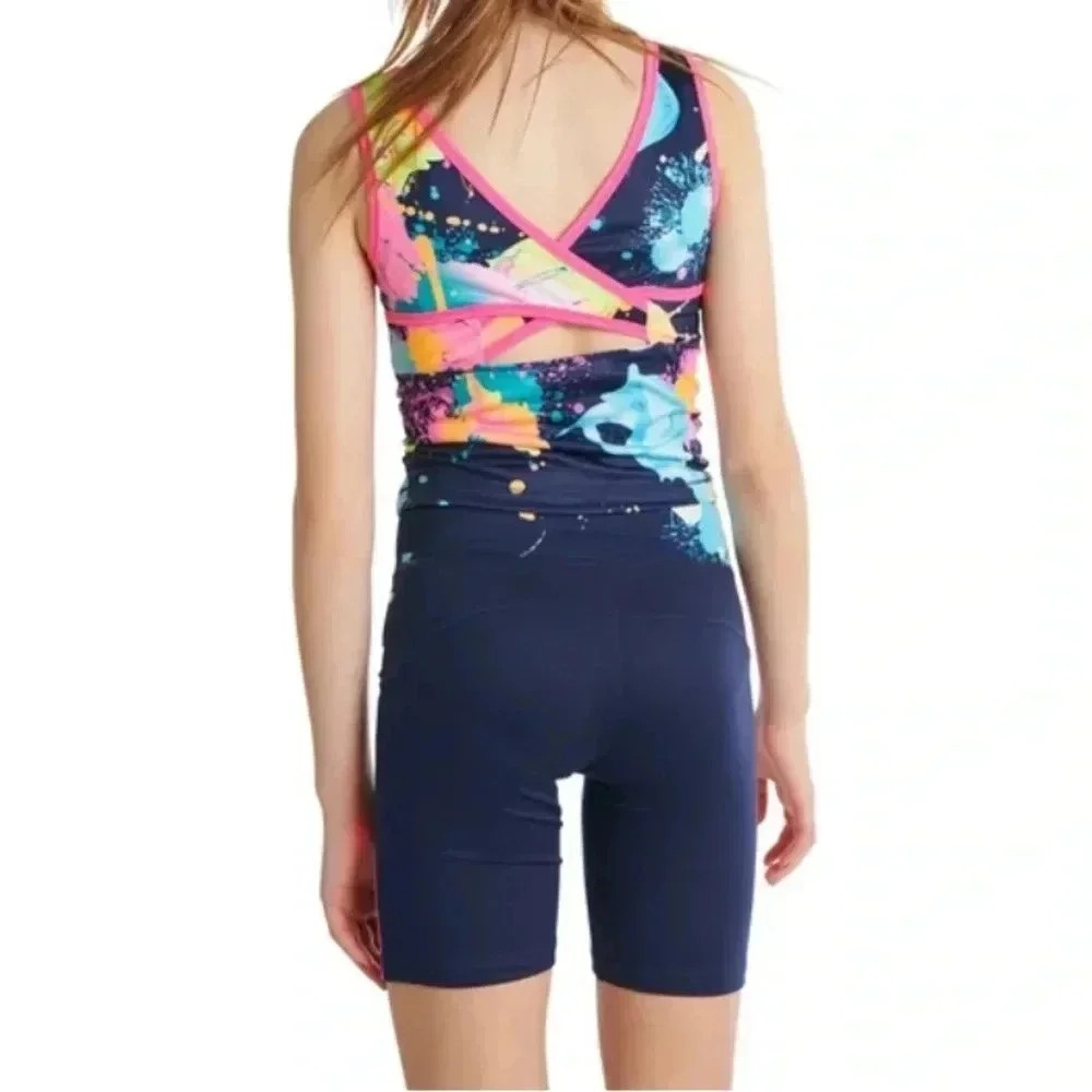 Justice Girls J-Sport Longline & Bike Short Active Outfit Set Sz Medium (10)
